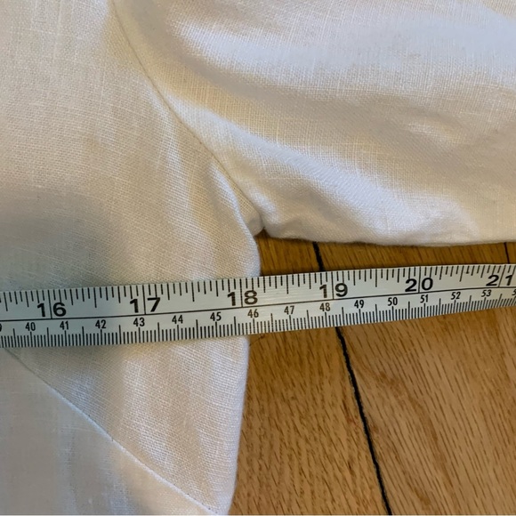 Cynthia Howie Boutique Dainty Beaded Linen White Embroidered Women's Top Sz 8 - Picture 9 of 10